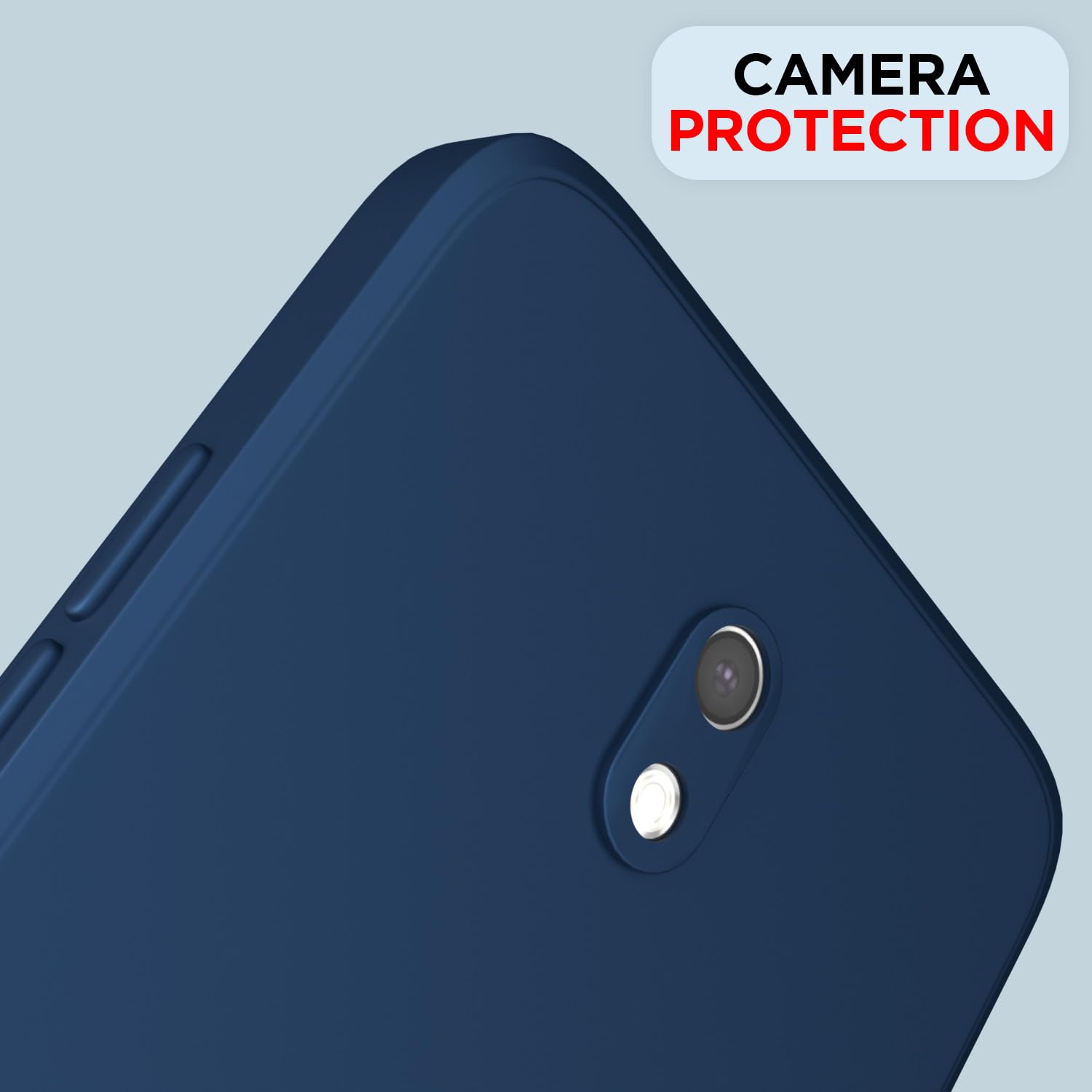 Pikkme Redmi 8A Soft Matte Silicone Shockproof Case (Blue)