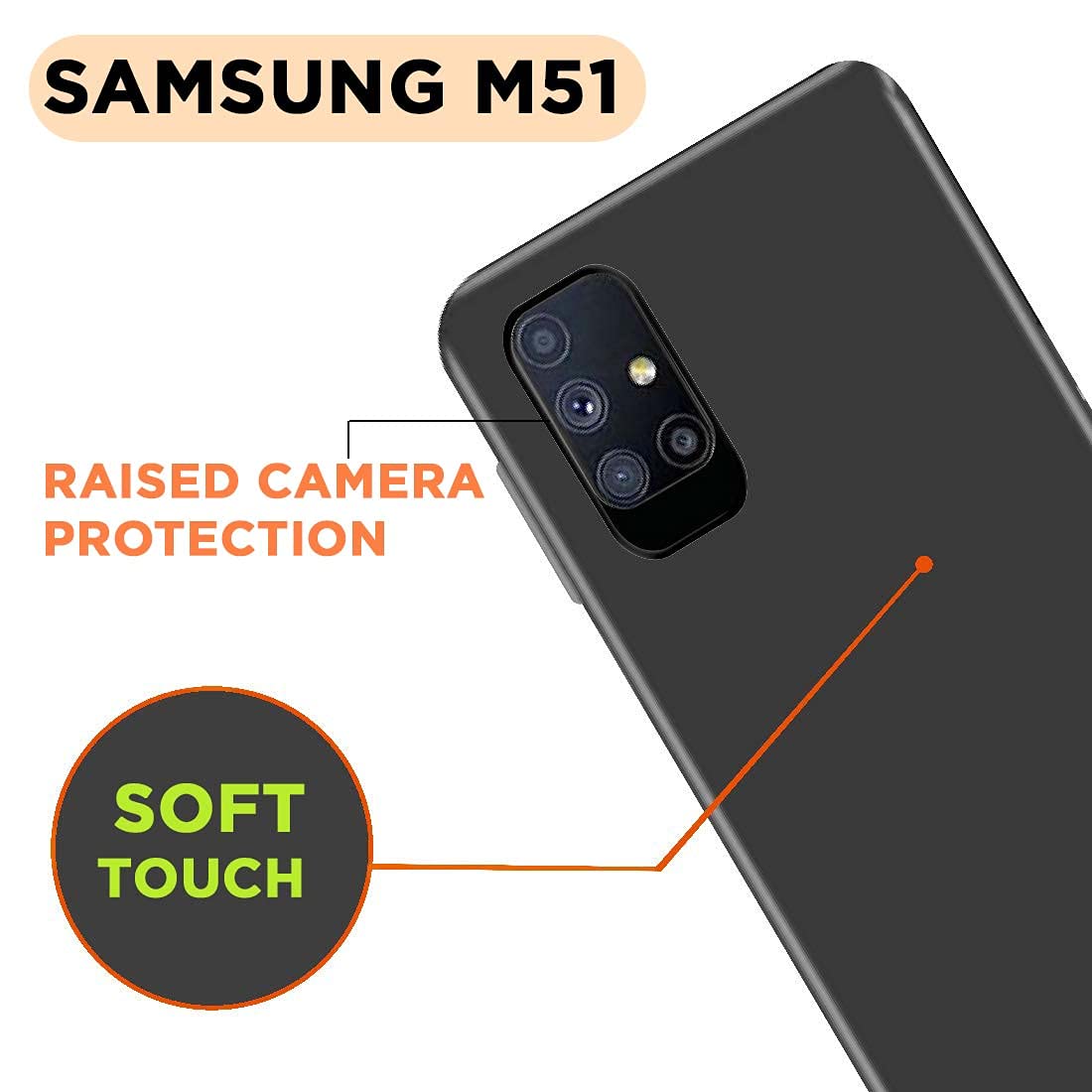 Samsung M51 mobile cover in black by Pikkme – photo 2