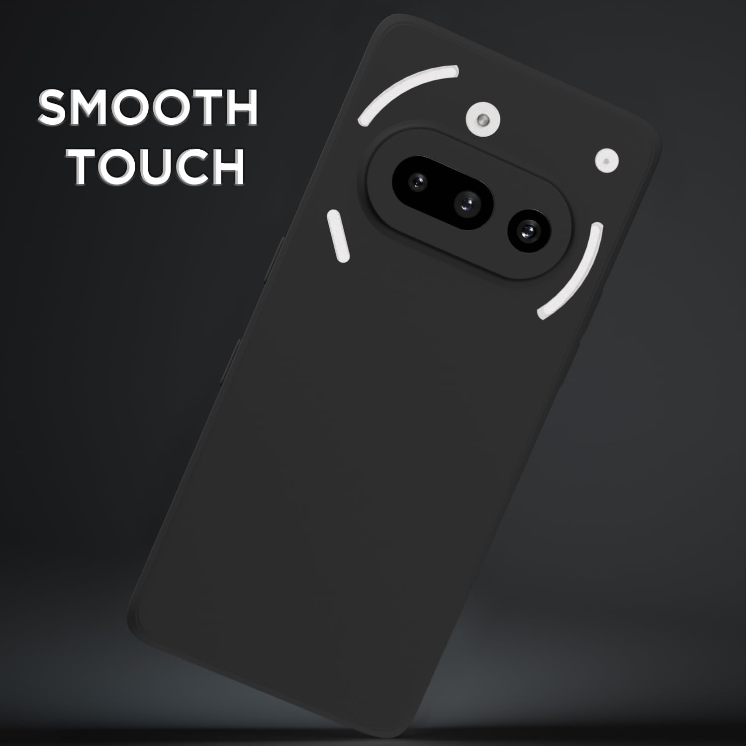 Pikkme Nothing Phone 3A Soft Matte Silicone Shockproof Case (Black)
