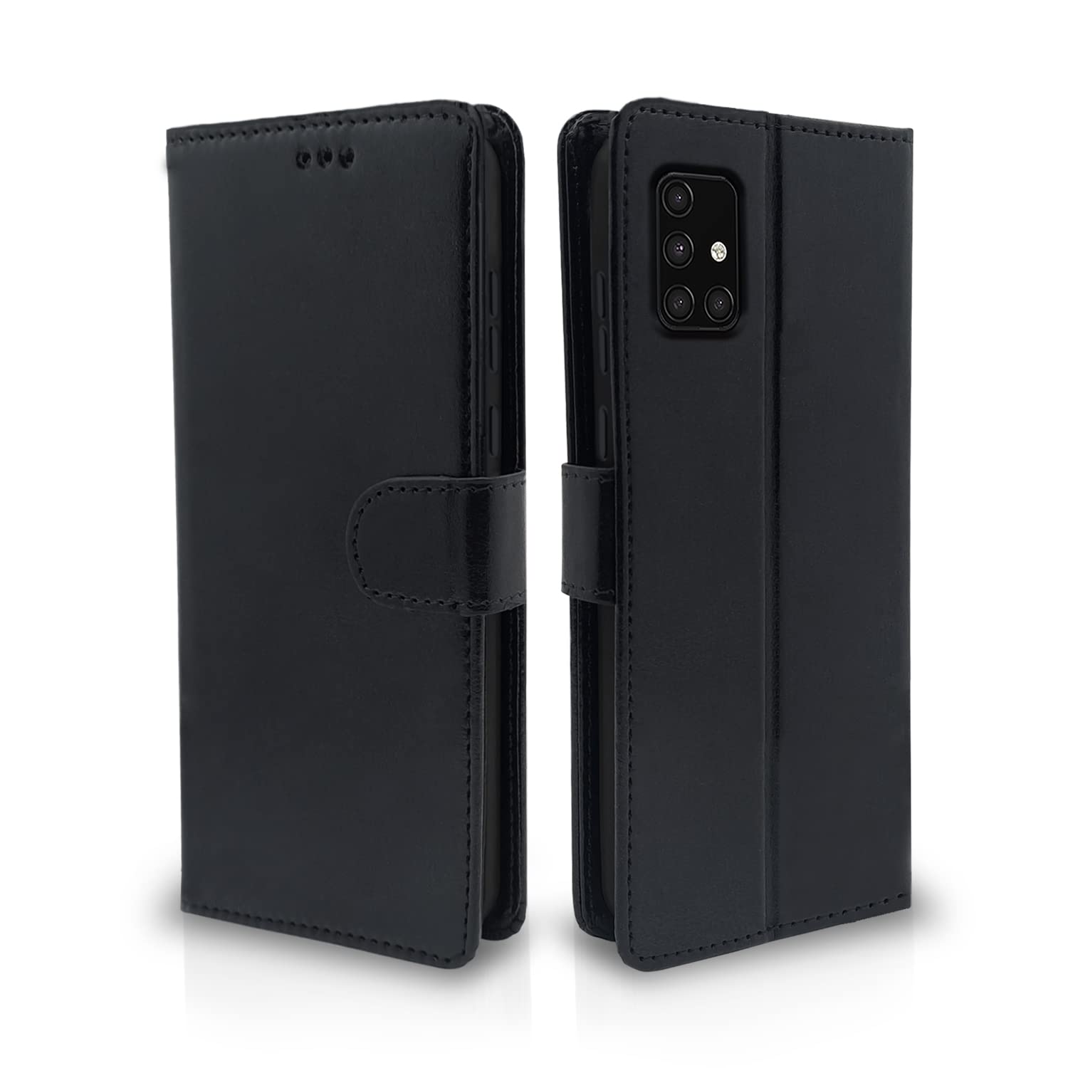 Samsung Galaxy A71 Vintage Flip Cover - Black