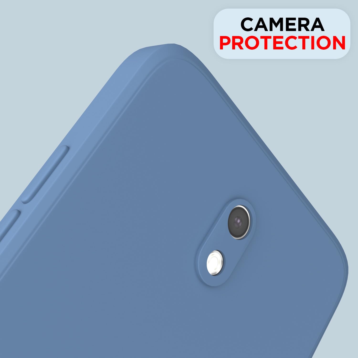 Pikkme Redmi 8A Soft Matte Silicone Shockproof Case (Aqua Blue)