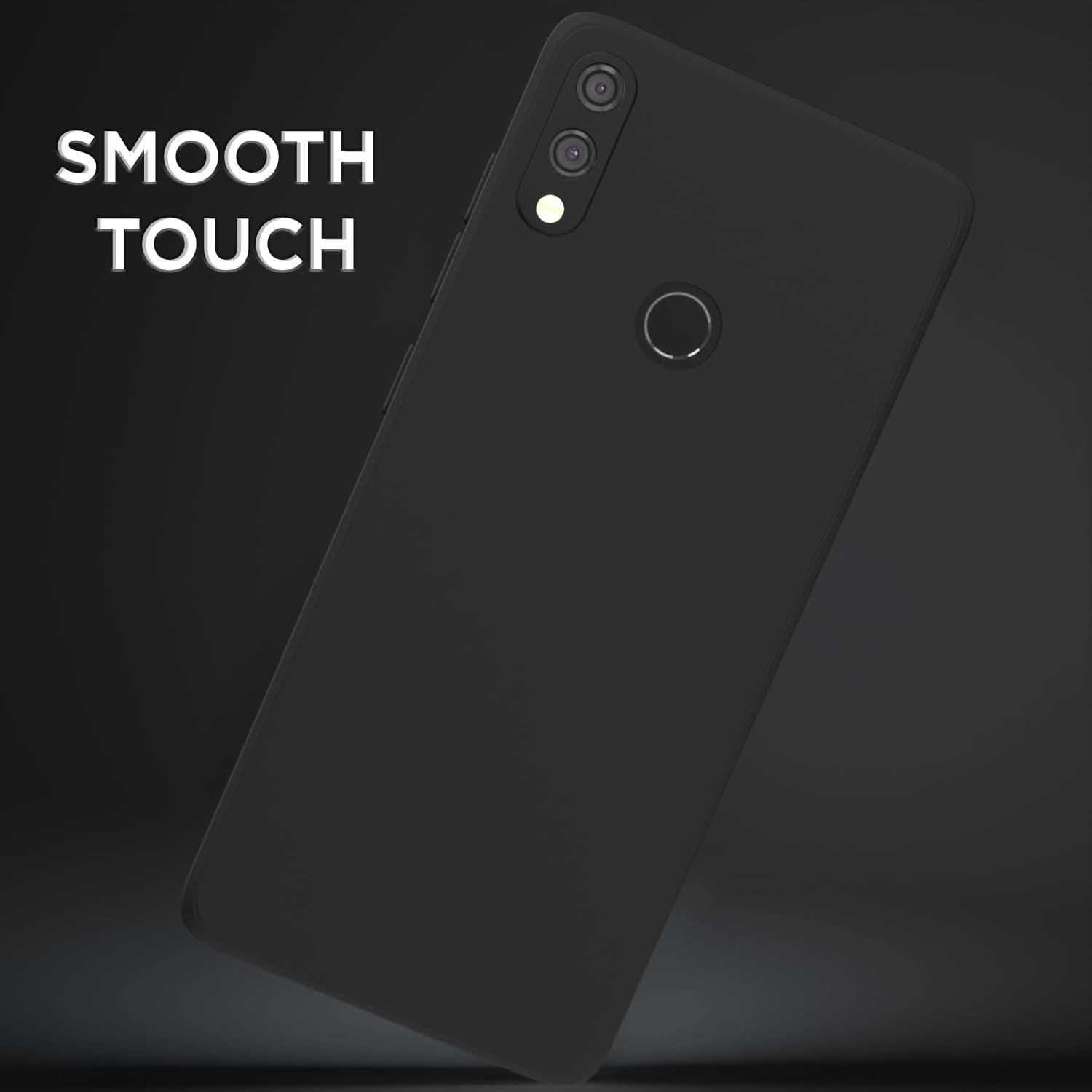 Pikkme Redmi Note 7 Pro Liquid Silicone Back Cover (Black)