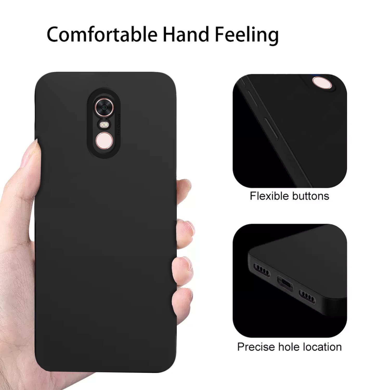 Pikkme Mi Redmi Note 5 Liquid Silicone Back Cover | Black