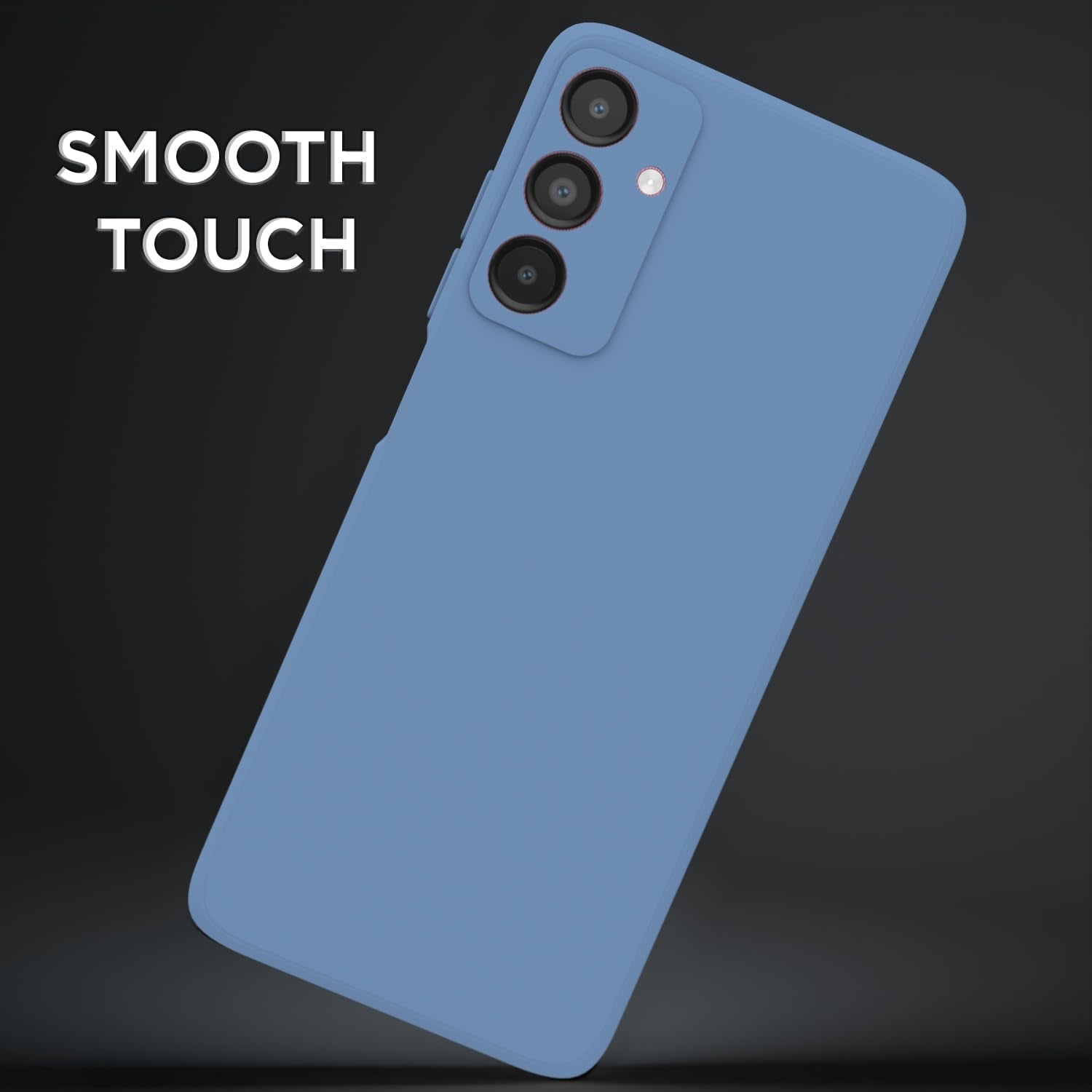 Pikkme Samsung Galaxy A14 4G / A14 5G Soft Matte Silicone Shockproof Case (Aqua Blue)