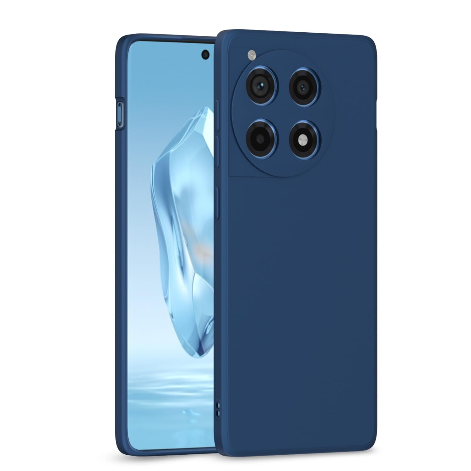 OnePlus 12R 5G Liquid Silicone Back Cover-Blue