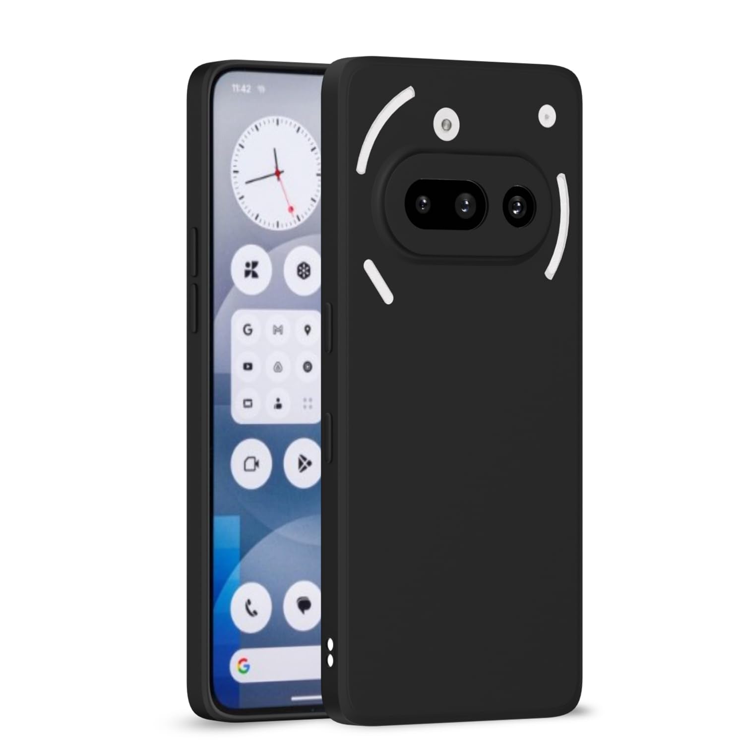 Pikkme Nothing Phone 3A Liquid Silicone Back Cover - Black