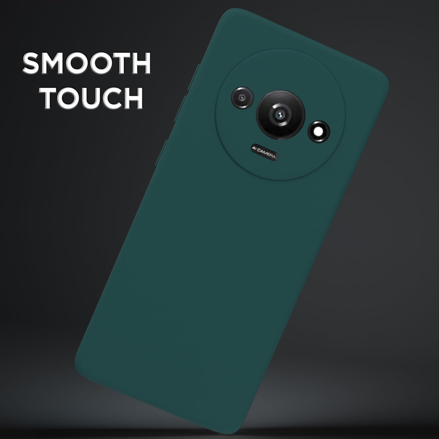 Pikkme Redmi A3 Liquid Silicone Back Cover (Green)