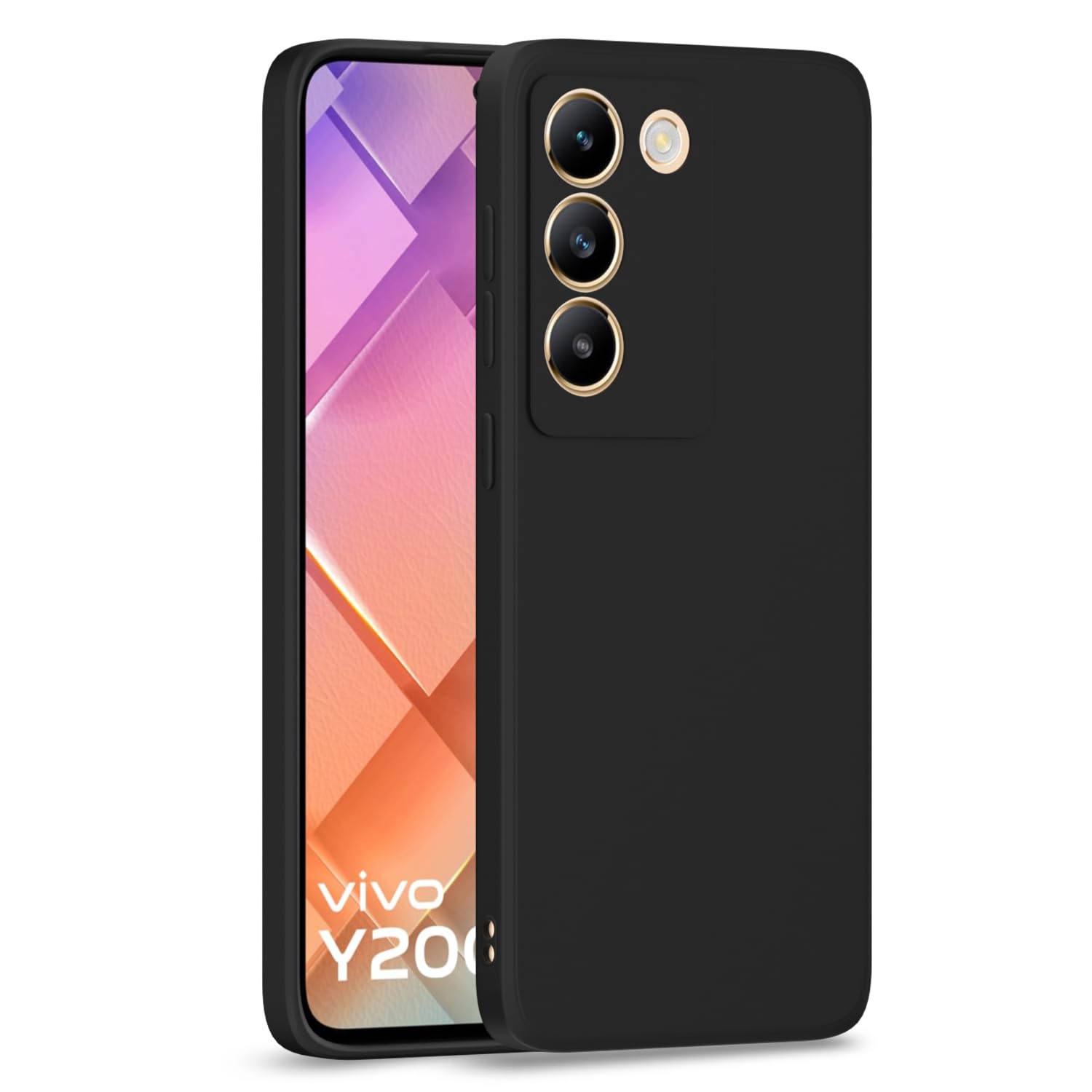 Vivo T3 5G / Vivo Y200e 5G Liquid Silicone Back Cover-Black