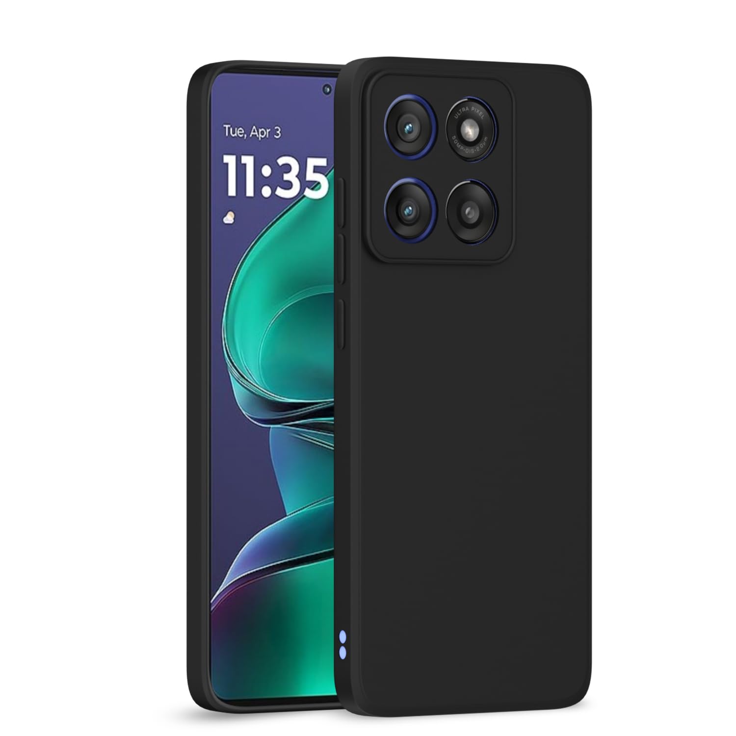 Pikkme Motorola Moto Edge 60 Stylus 5G Soft Matte Silicone Shockproof Case (Black)