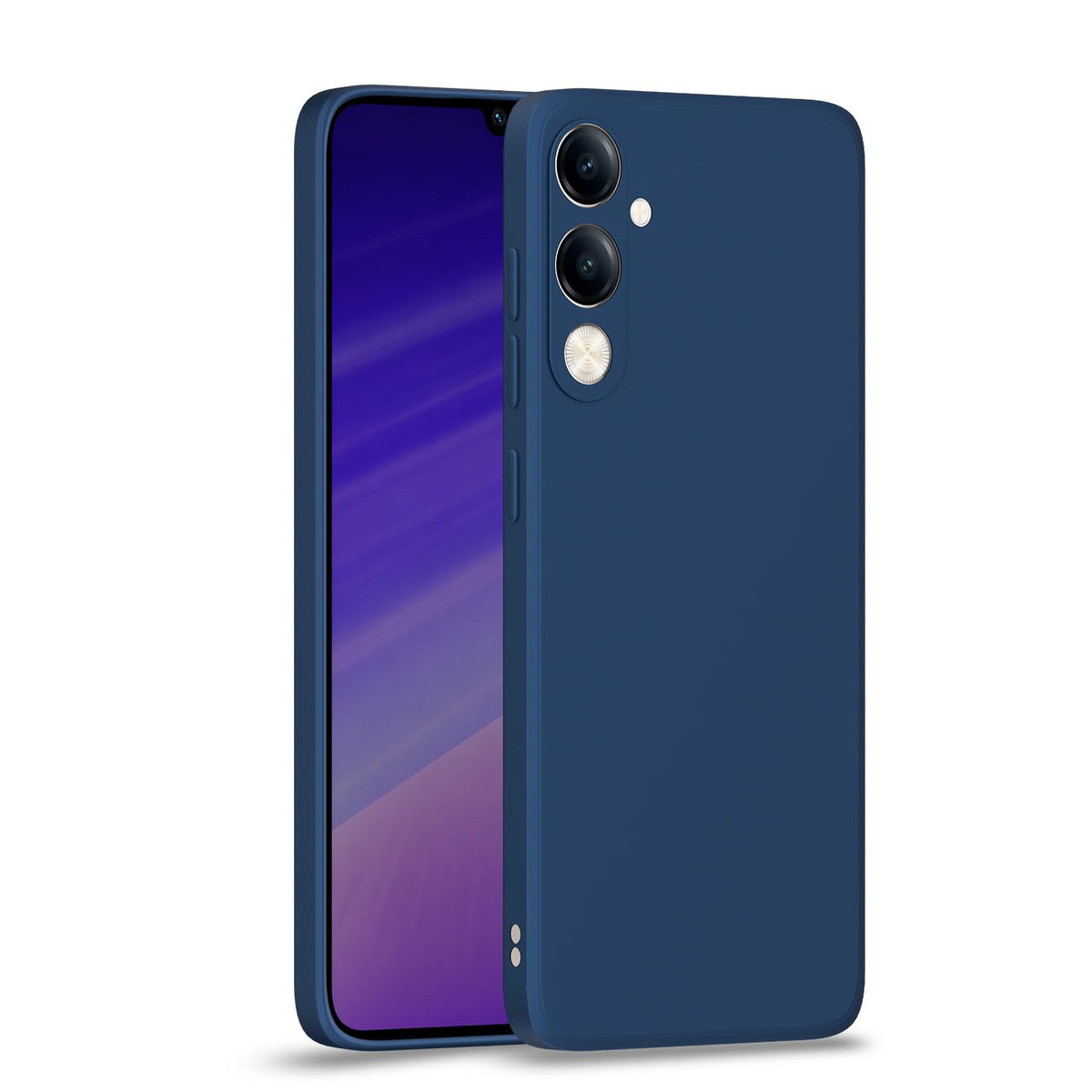 Pikkme iQOO Z10 Lite 5G/Vivo T4 Lite 5G/Y19 5G/Y19e/Y04 4G/Y29s 5G Matte blue mobile back cover