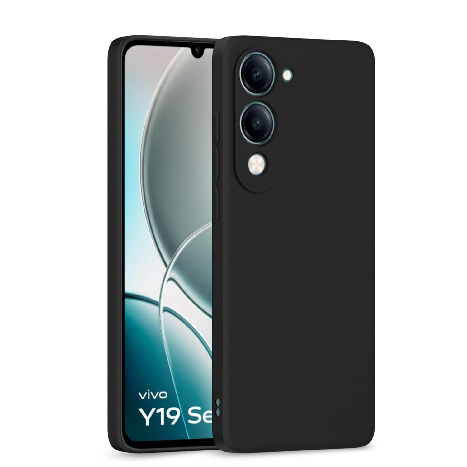 Pikkme Vivo Y19e / Y04 4G / Y29s 5G Liquid Silicone Back Cover - Black