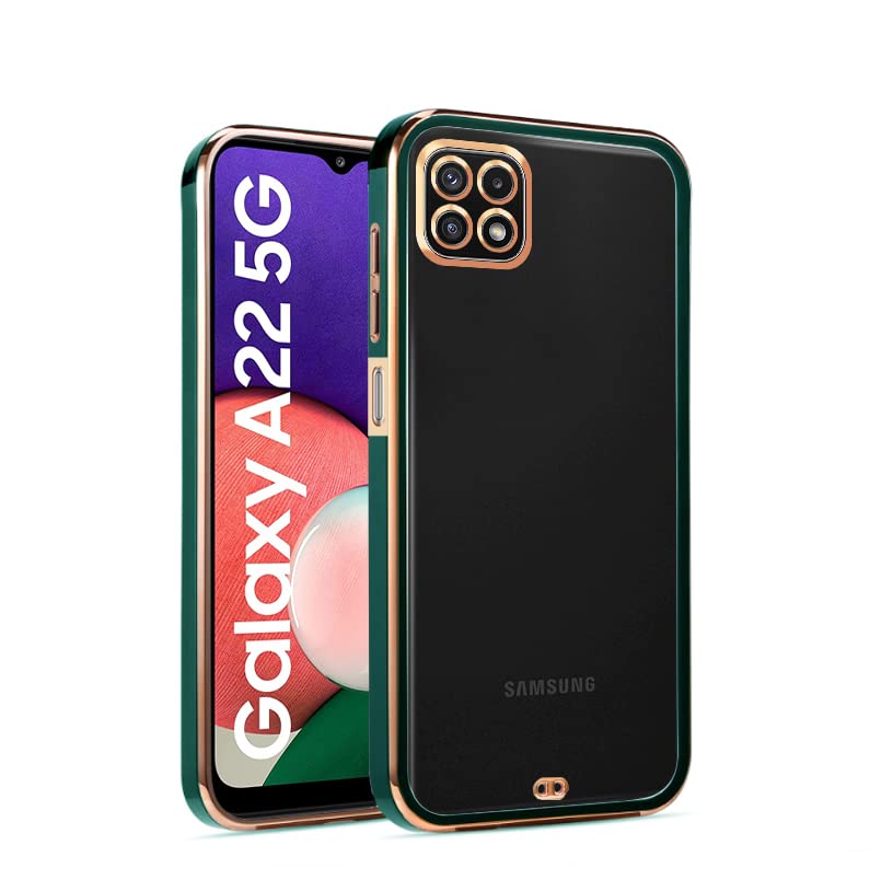 Samsung A22/F42 5G Chrome mobile back cover in green by Pikkme