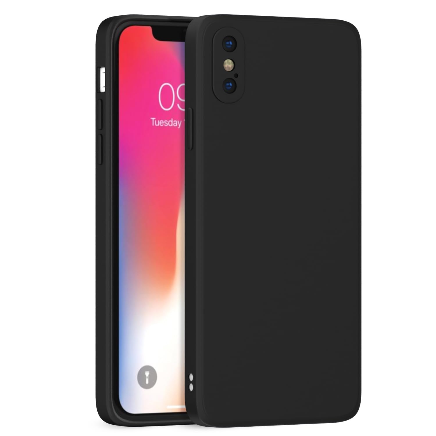 iPhone X/XSLiquid Silicone Back Cover-Black