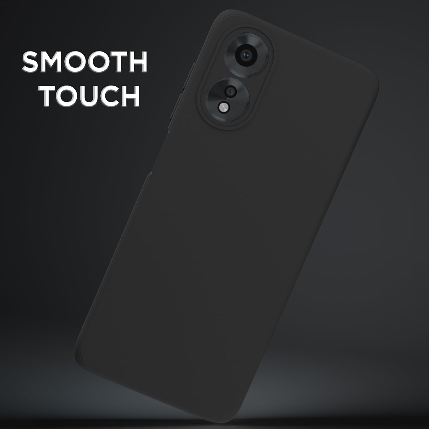 Pikkme Oppo A38 Liquid Silicone Back Cover (Black)