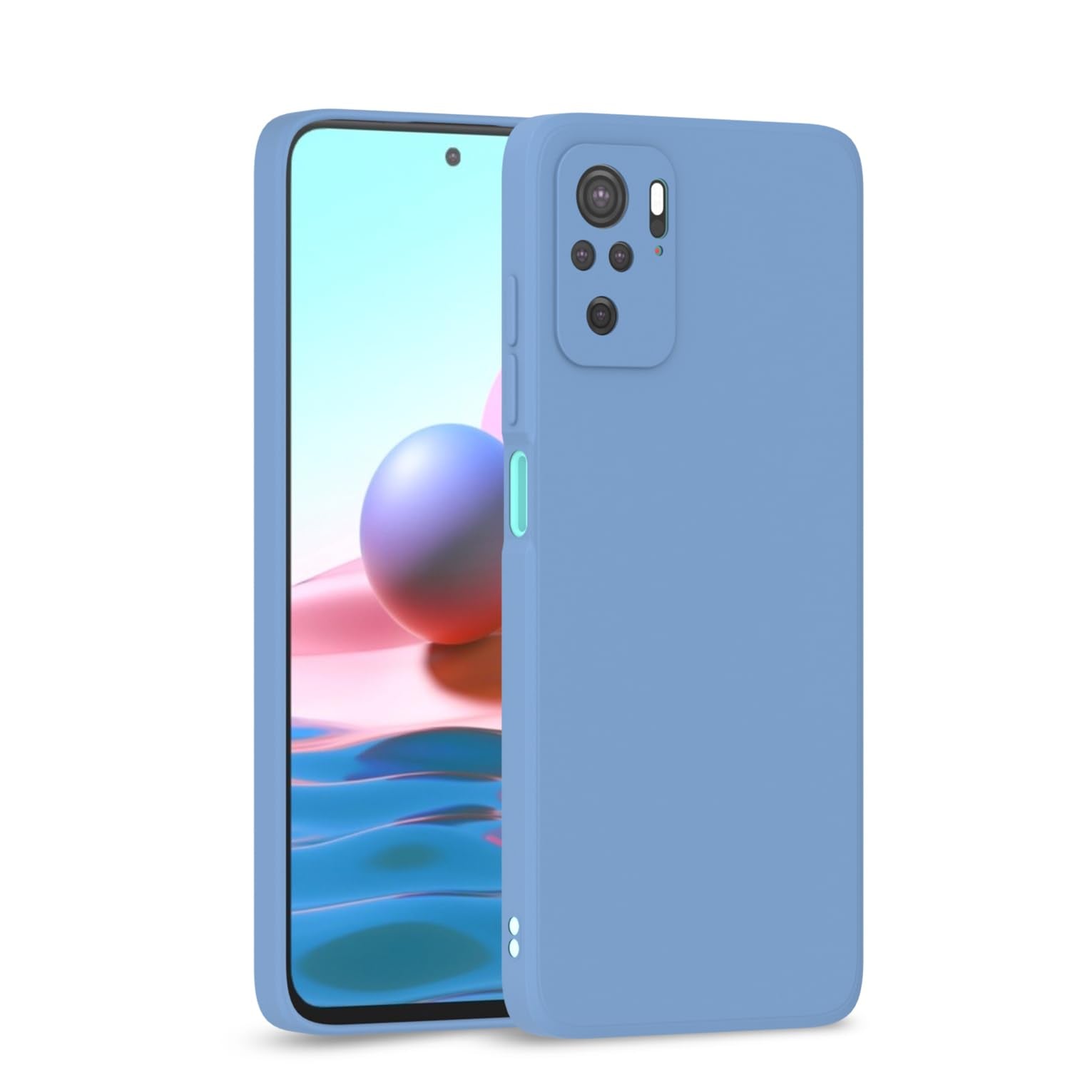 Pikkme Redmi Note 10 / Redmi Note 10S Liquid Silicone Back Cover Aqua - Blue