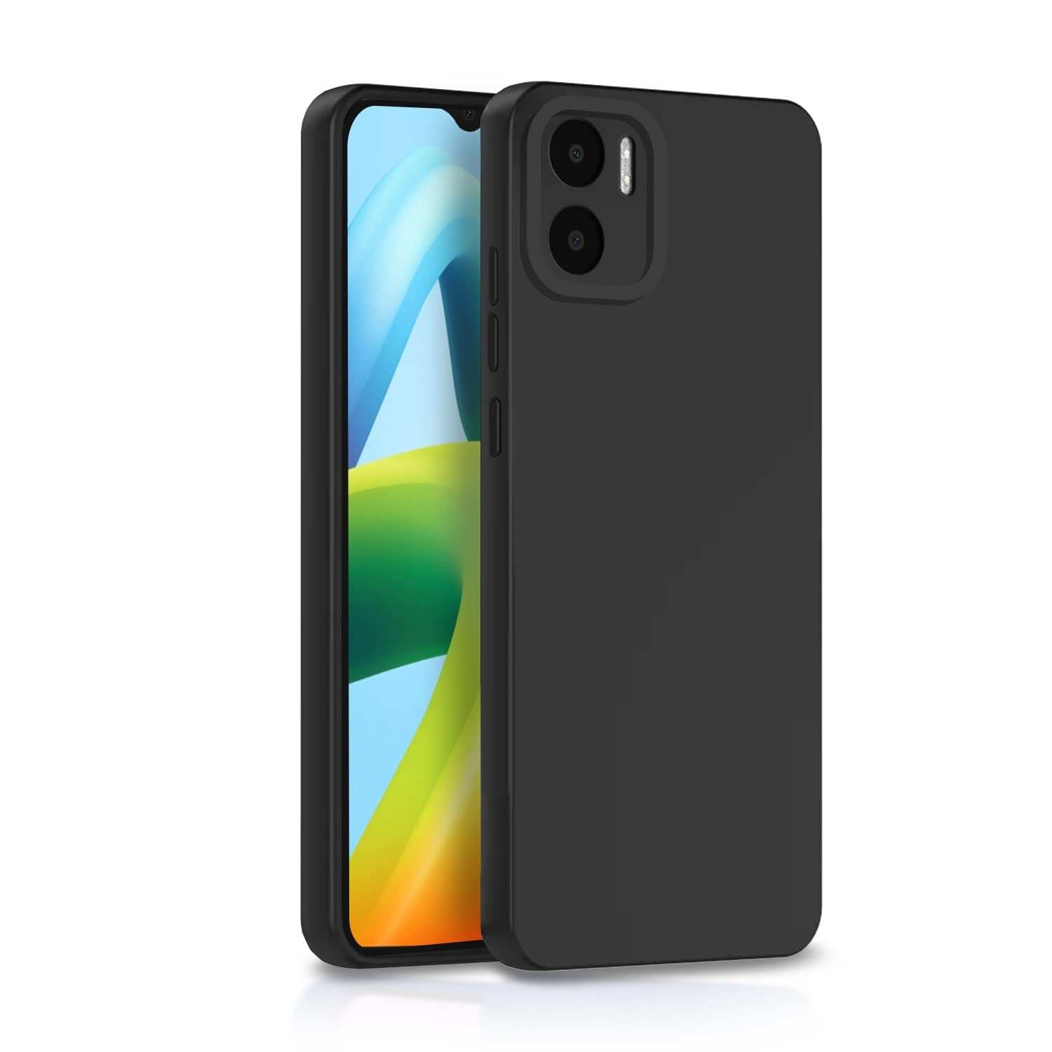 Redmi A1-Redmi A2 Liquid Silicone Back Cover-Black