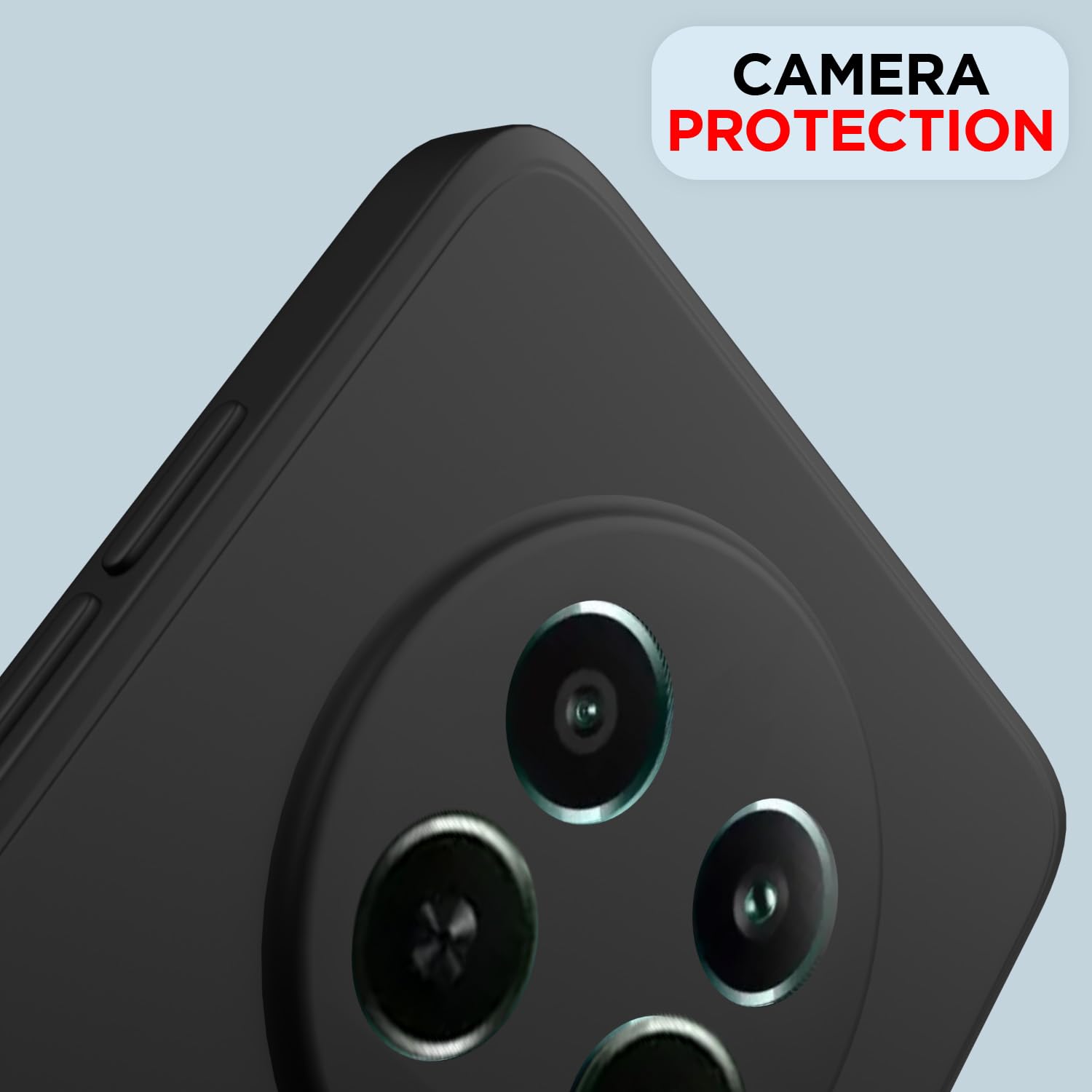 Pikkme Realme 12 5G Liquid Silicone Back Cover (Black)