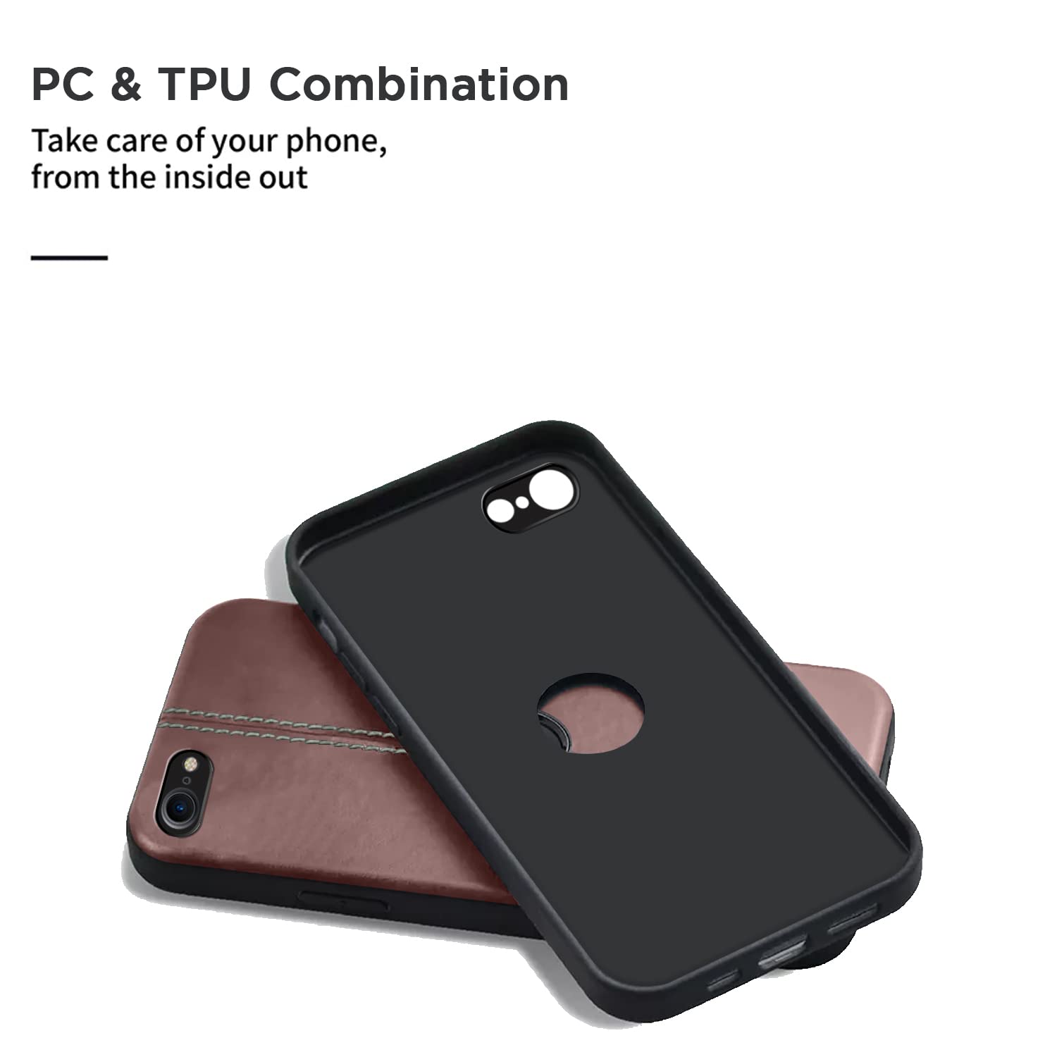 iPhone SE 2020/2022 Leather back cover in brown by Pikkme – photo 3