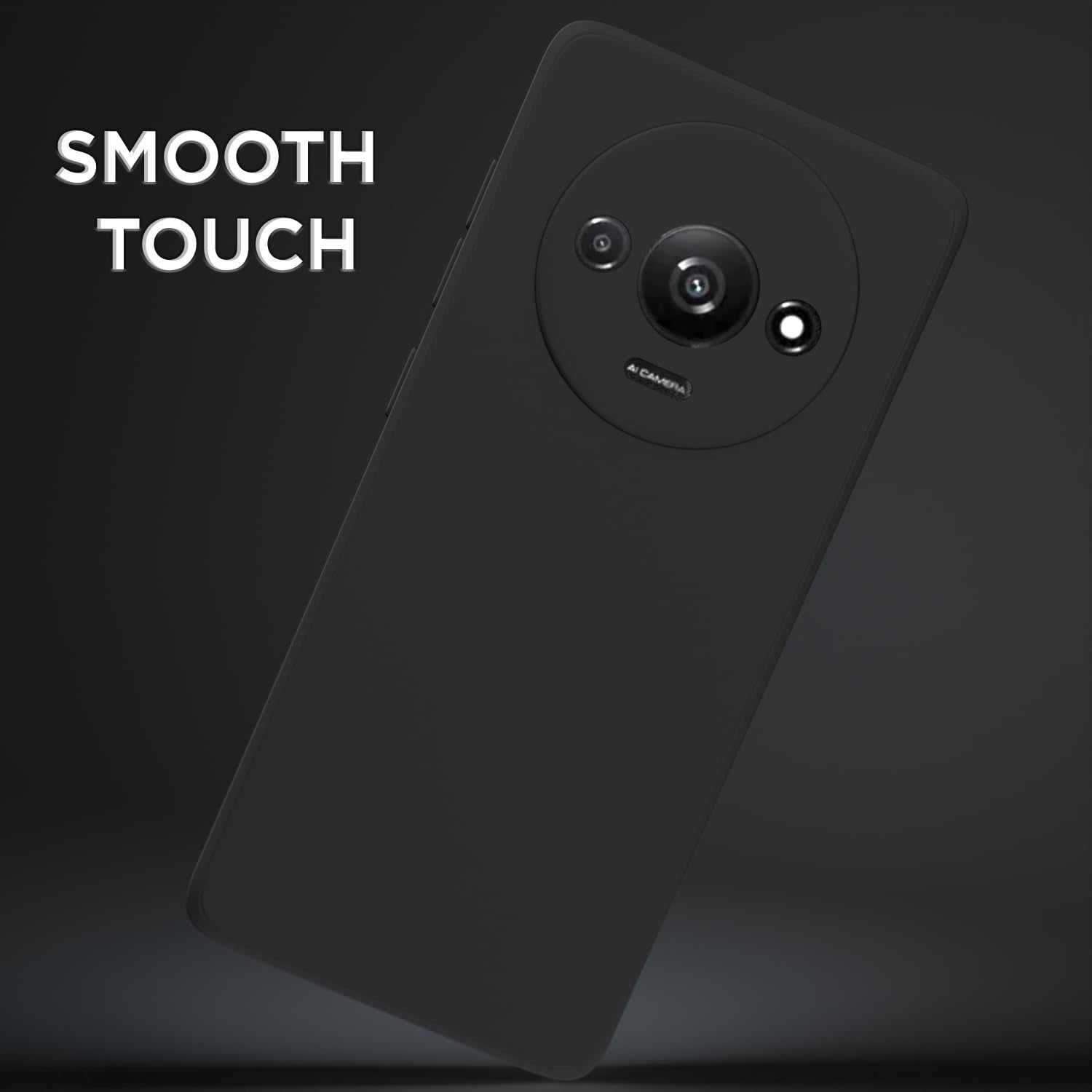 Pikkme Redmi A3 Liquid Silicone Back Cover (Black)