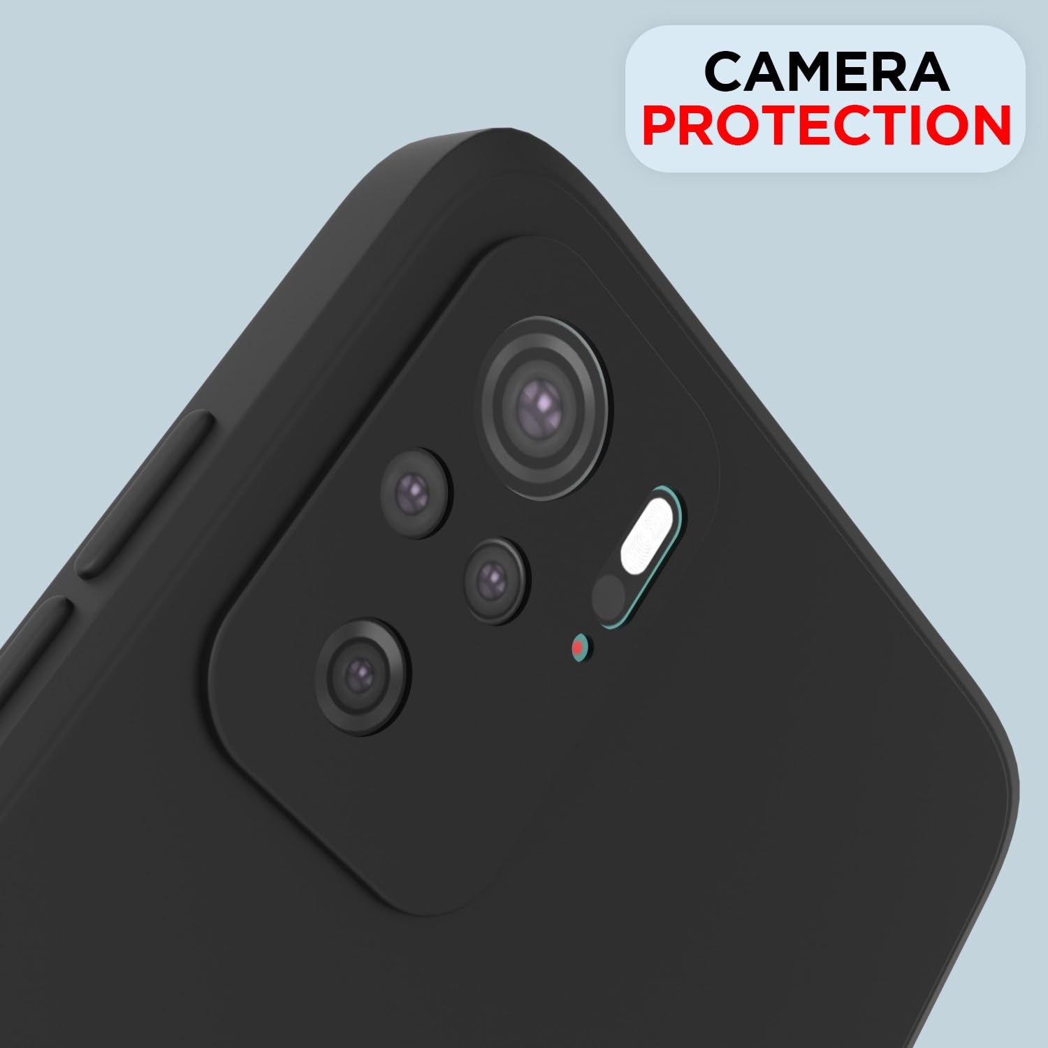 Pikkme Redmi Note 10 / Redmi Note 10S Soft Matte Silicone Shockproof Case (Black)