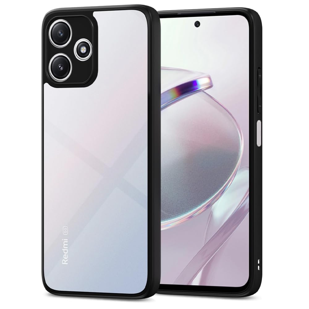 Redmi 12 5G/Poco M6 Pro mobile back cover in black by Pikkme