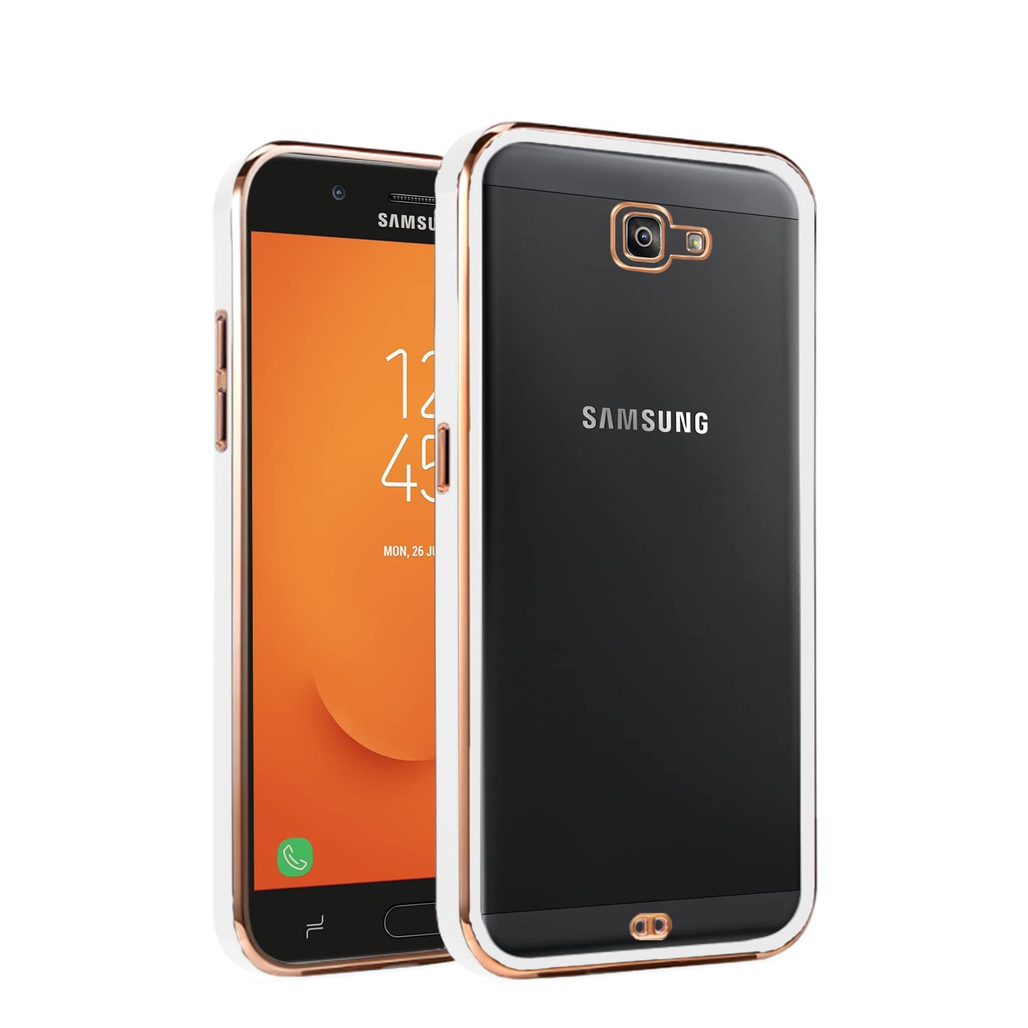 Samsung J7 Prime Chrome back cover in white by Pikkme