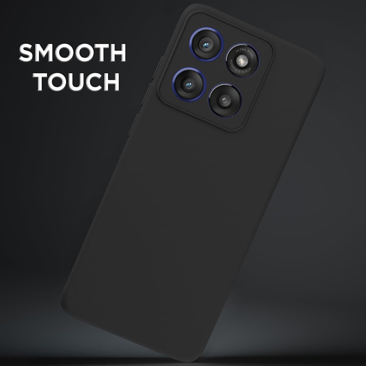 Pikkme Motorola Moto Edge 60 Stylus 5G Soft Matte Silicone Shockproof Case (Black)