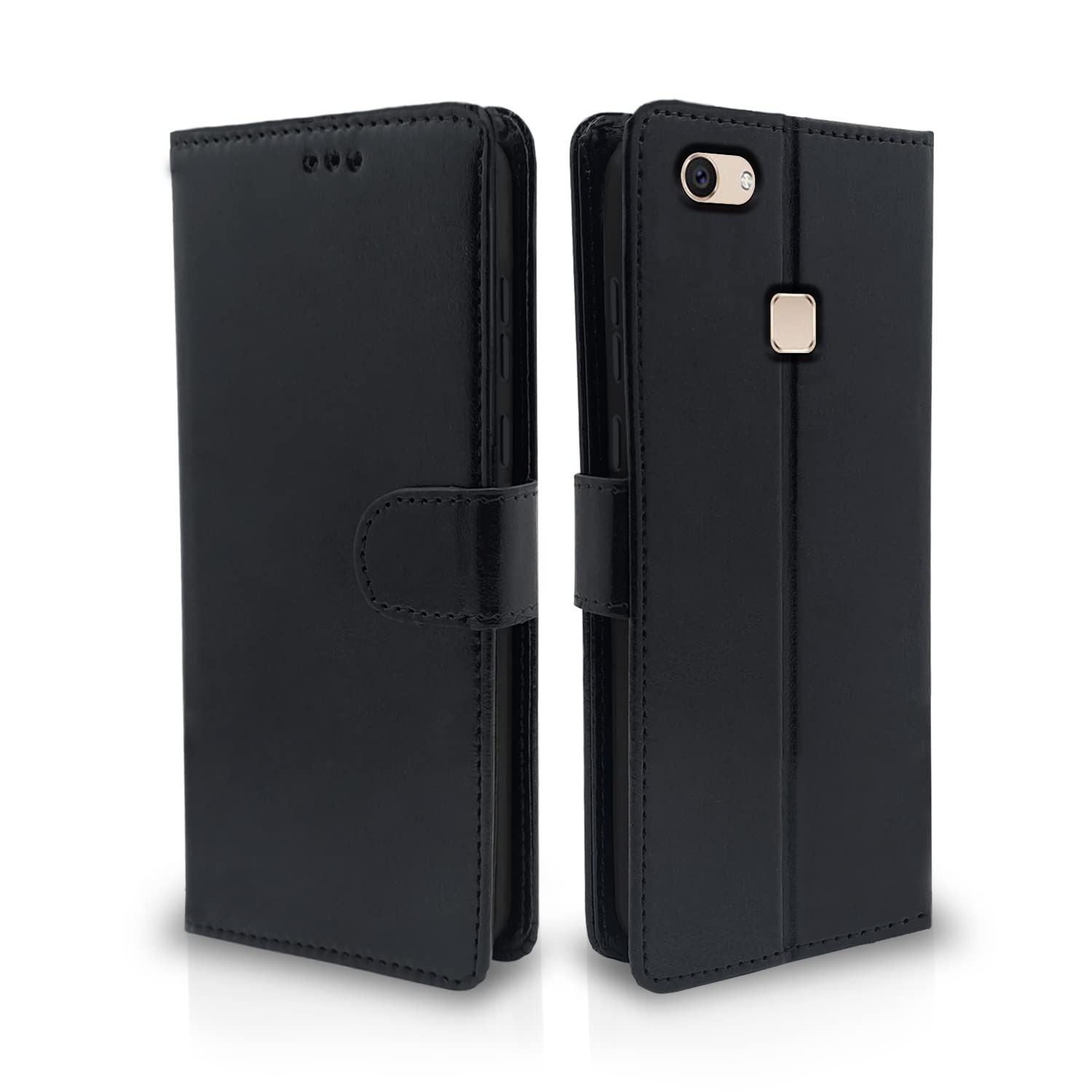 Vivo V7 Plus Black Vintage Flip Cover