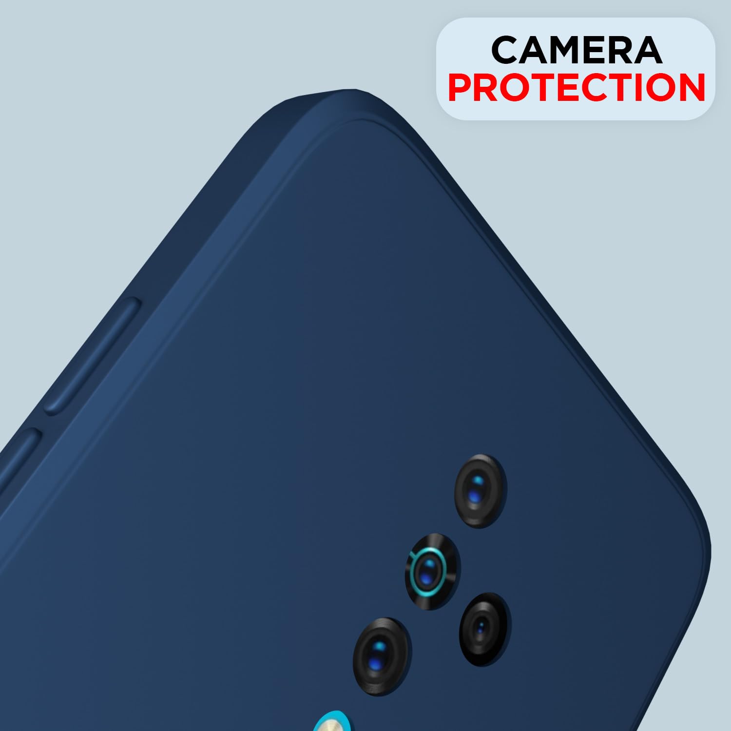Pikkme Vivo S1 Pro Soft Matte Silicone Shockproof Case (Blue)