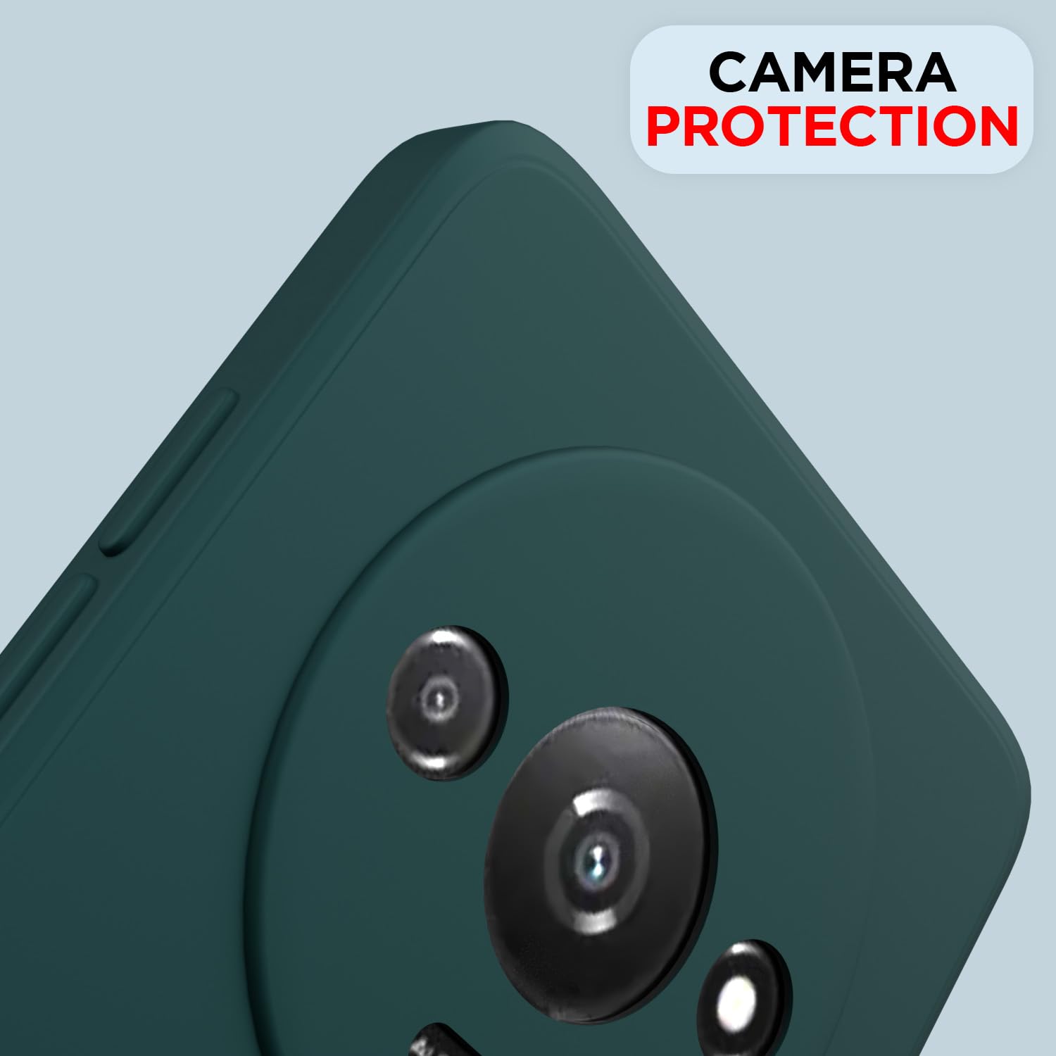 Pikkme Redmi A3 Liquid Silicone Back Cover (Green)