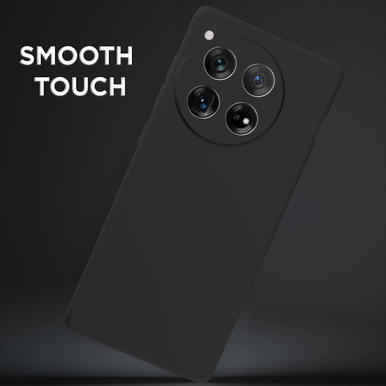 Pikkme One Plus 12 5G Soft Matte Silicone Shockproof Case (Black)