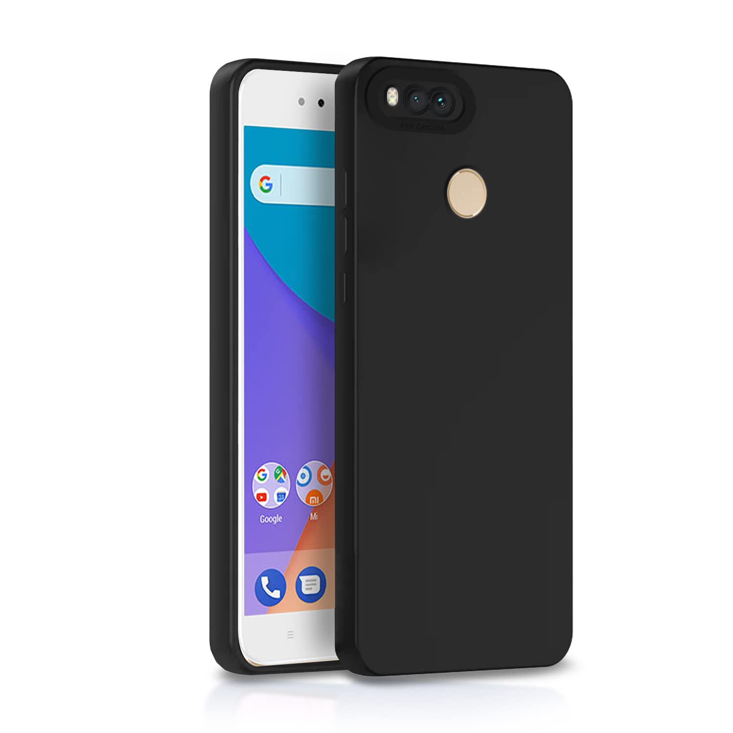 Mi A1 Liquid Silicone Back Cover-Black