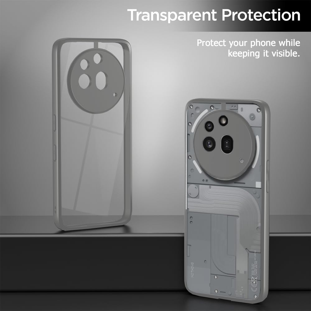 Pikkme Nothing Phone 3a Pro 5G Eagle 2 Shockproof Sleek Hybrid Armor Back Cover (Grey)