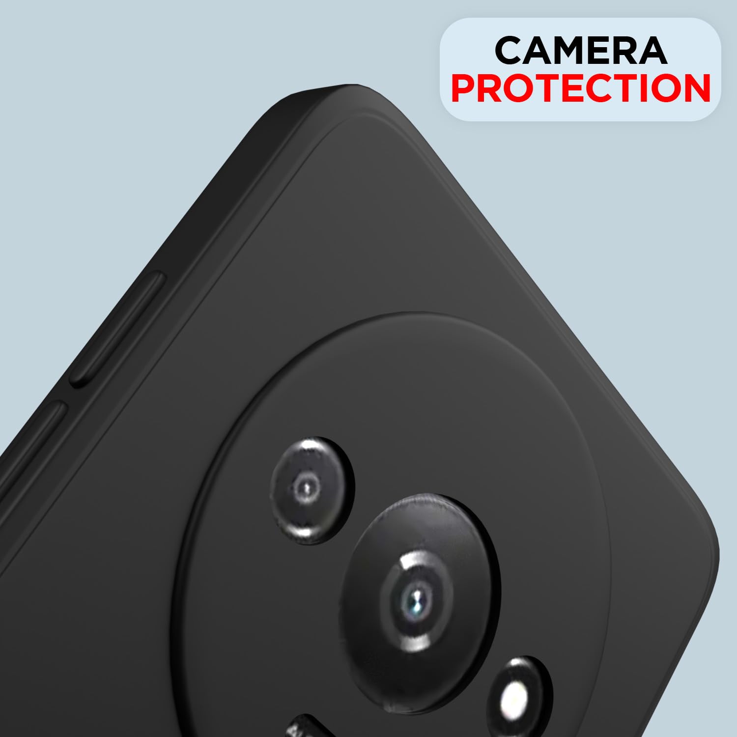 Pikkme Redmi A3 Liquid Silicone Back Cover (Black)