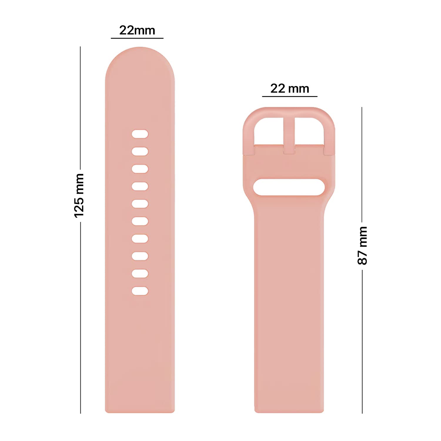 Pikkme Silicone Watch Strap Compatible (Baby Pink) – photo 6
