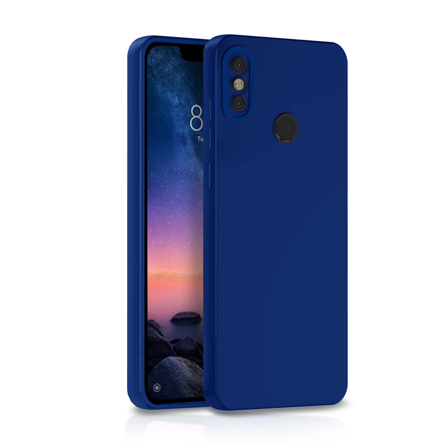 Mi Redmi Note 6 Pro Liquid Silicone Back Cover-Blue