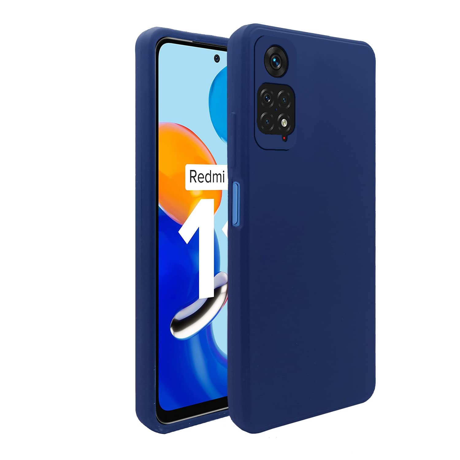 Redmi Note 11/Note 11s Liquid Silicone mobile cover in blue by Pikkme