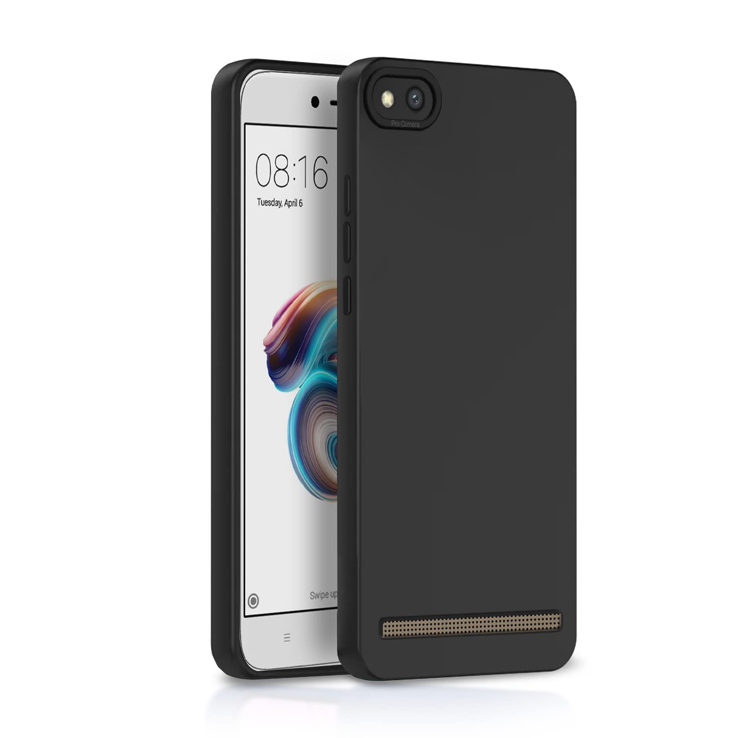 Mi Redmi 5A Liquid Siliconee Back Cover-Black