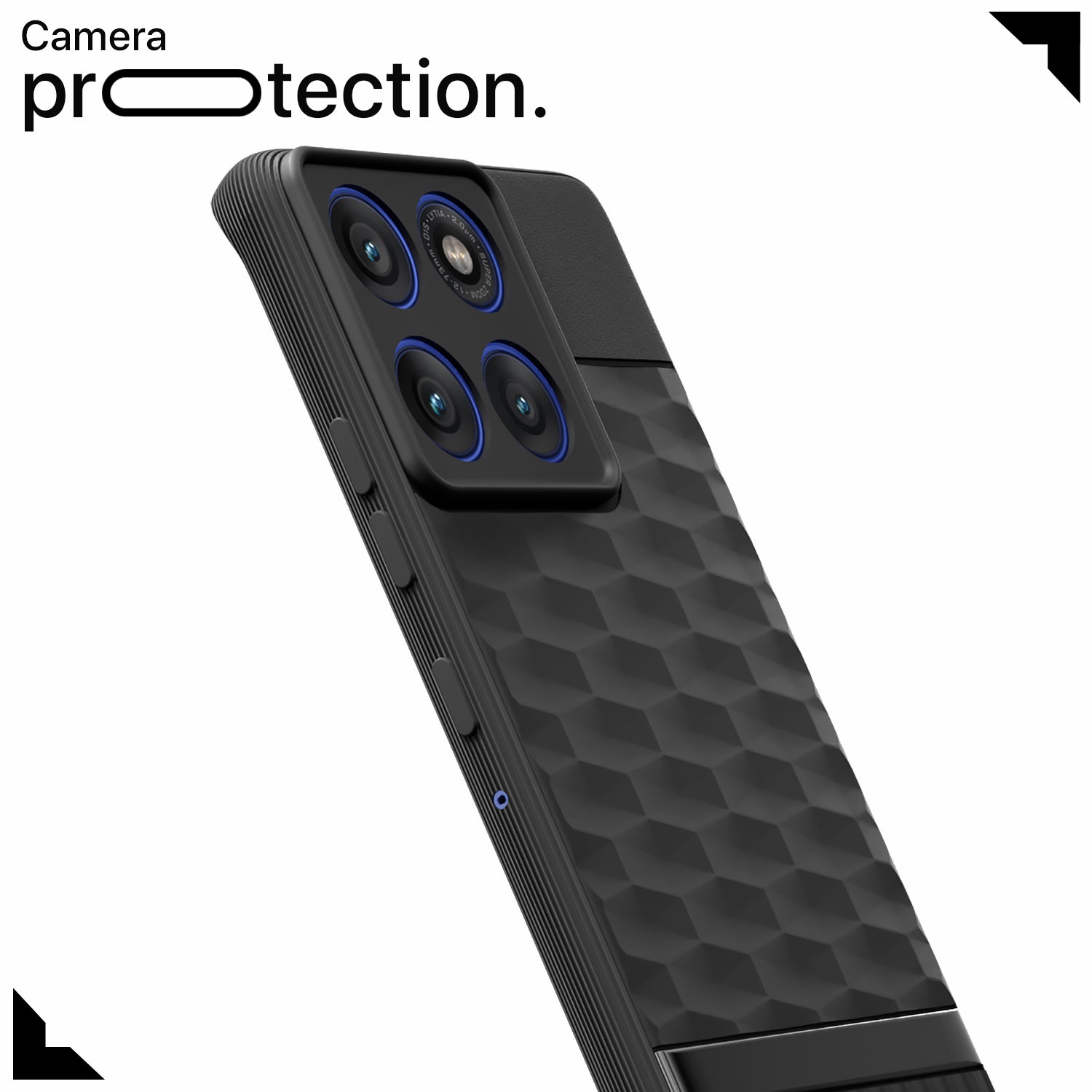 Pikkme Motorola Moto Edge 60 Pro 5G Shockproof Soft Flexible Gencase Back cover (Black)