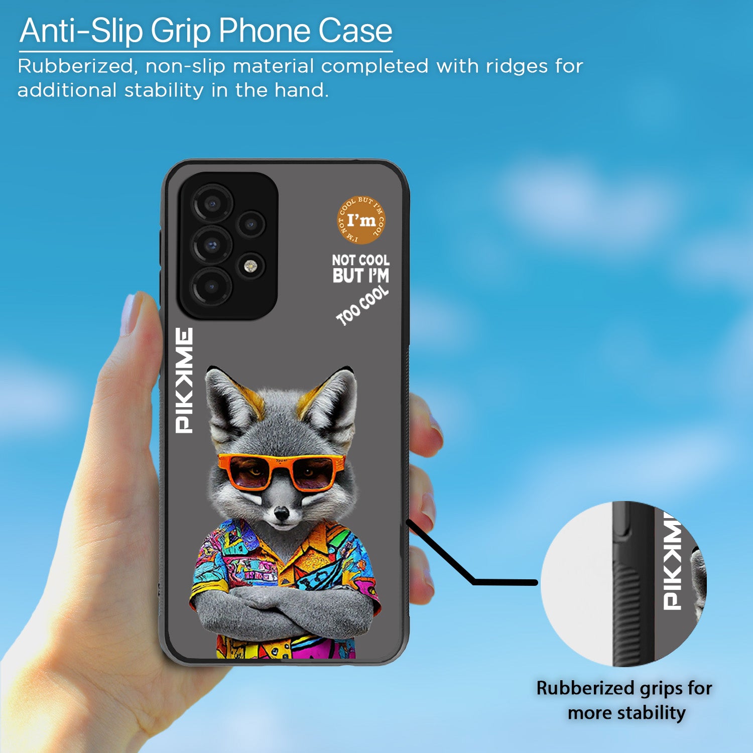 Pikkme Stylish Grey Wolf Swag Samsung Galaxy A73 5G Back Cover (Design 01)