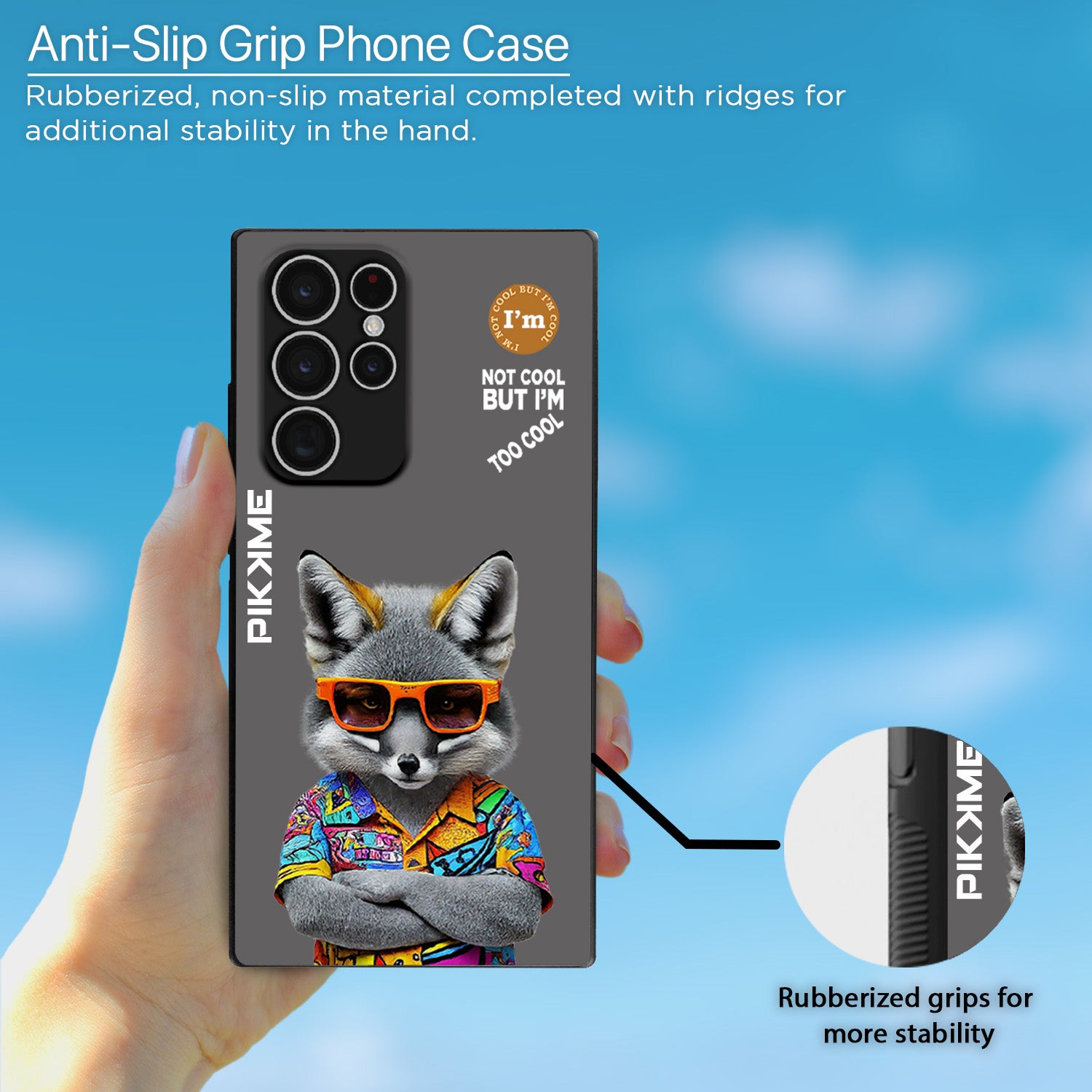 Pikkme Grey Wolf Swag Samsung Galaxy S22 Ultra 5G NIm2 Back Cover (Design 01)