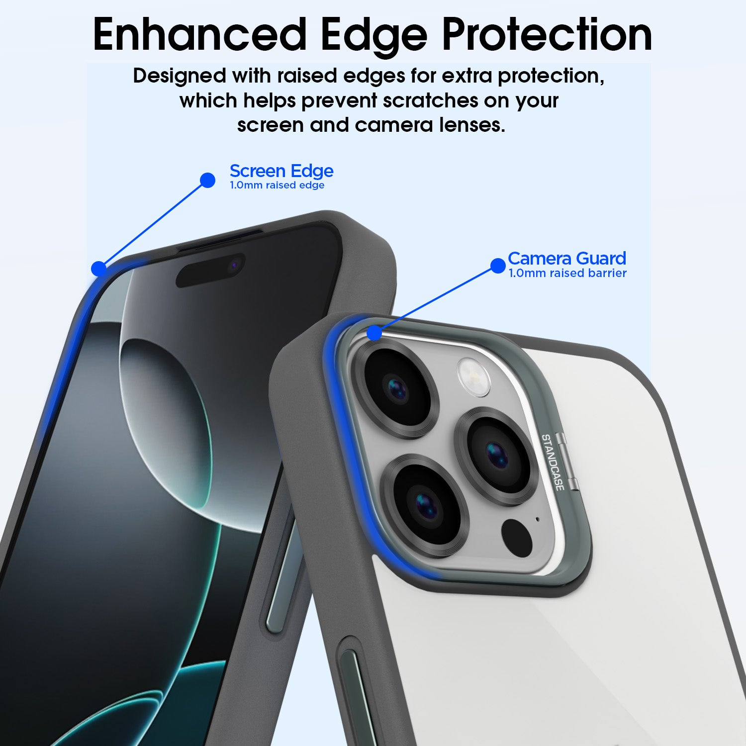 Pikkme iPhone 16 Pro Max Bracket Standcase Back Cover (Grey)