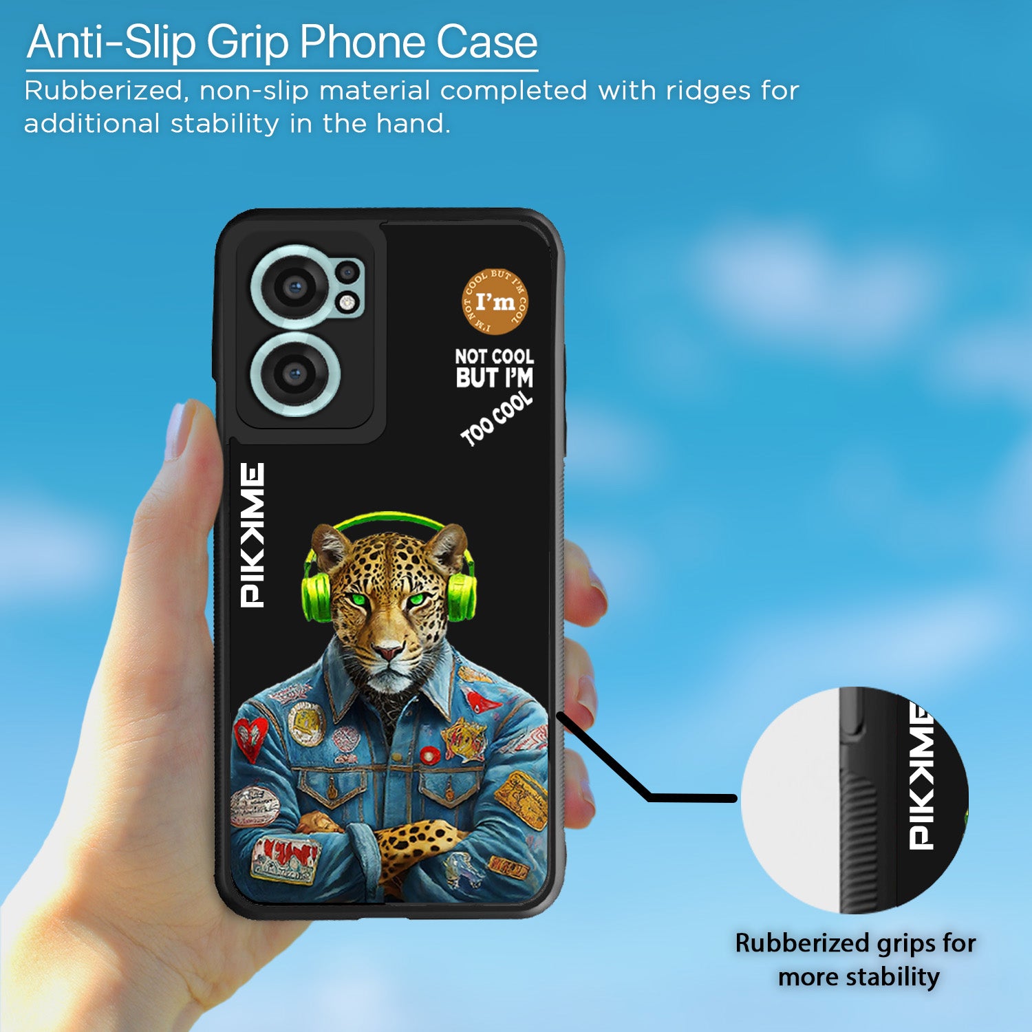 Pikkme Back Cover Pc Tpu + Printed Cool Funky Stylish Black Leopard Swag Raised Edges Camera Protection |Bumper Case For OnePlus Nord Ce 2 5G