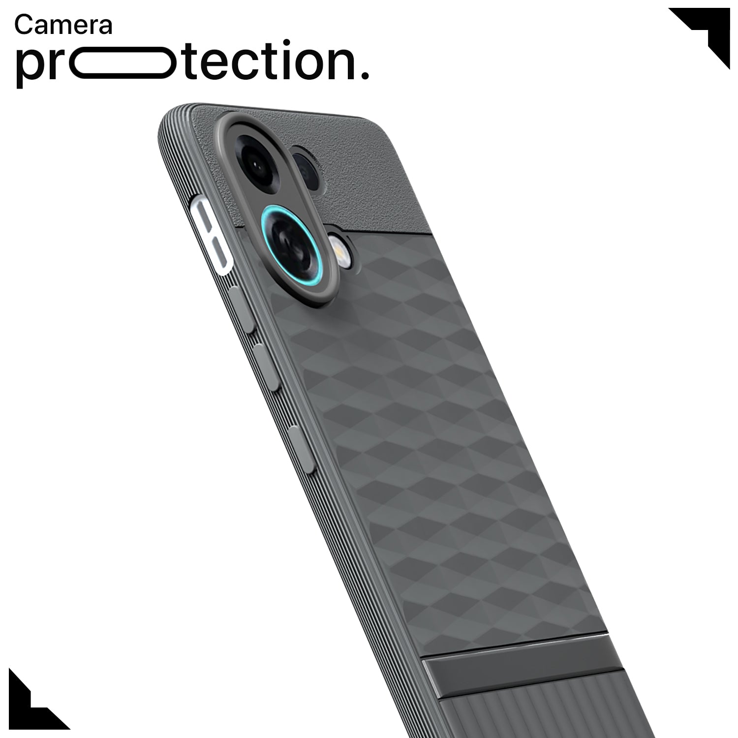 Pikkme Oppo K13 Turbo 5G Shockproof Soft Flexible Gencase Back cover (Grey)