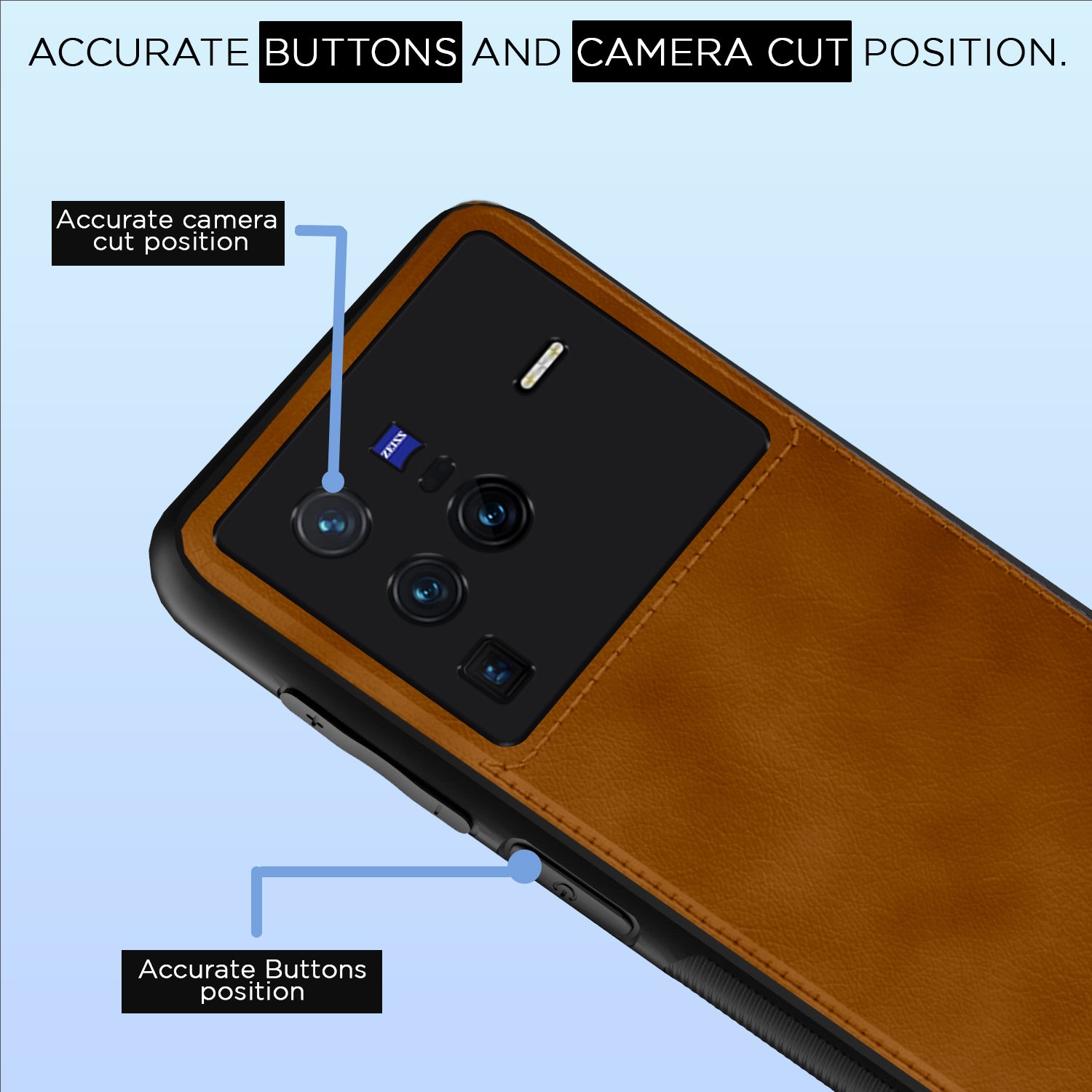 Pikkme Vivo X80 Pro Leatherback Back Case | Brown