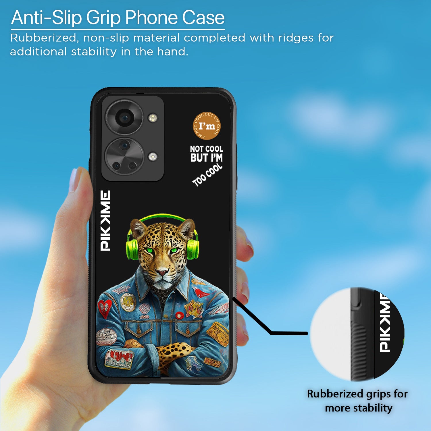 Pikkme Back Cover Pc Tpu + Printed Cool Funky Stylish Black Leopard Swag Raised Edges Camera Protection |Bumper Case For OnePlus Nord 2T 5G