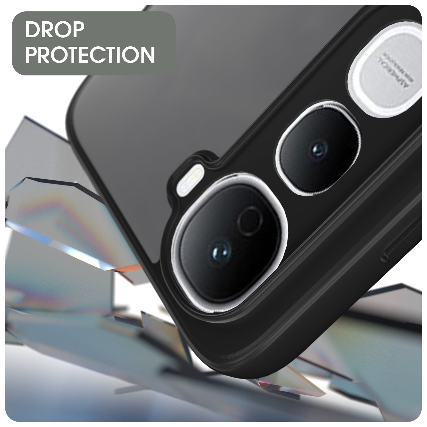 Pikkme Vivo Y400 5G Eagle 2 Mag-Safe Smoke Shockproof Hard Transparent Back Cover (Black)