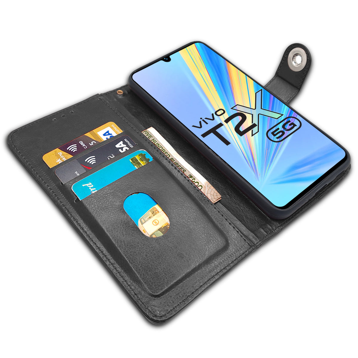 Pikkme Vivo T2x Button black mobile flip cover – photo 5