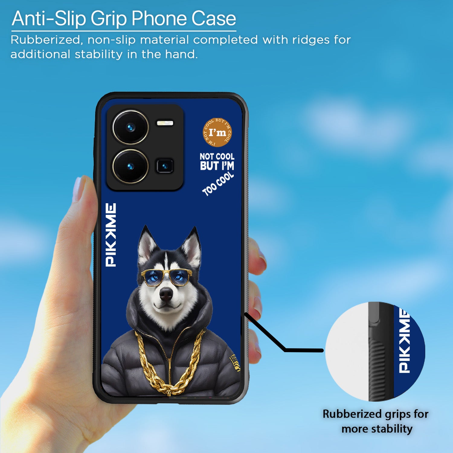 Pikkme Blue Dog Swag Vivo Y35 Nim2 Back Cover (Design 08)