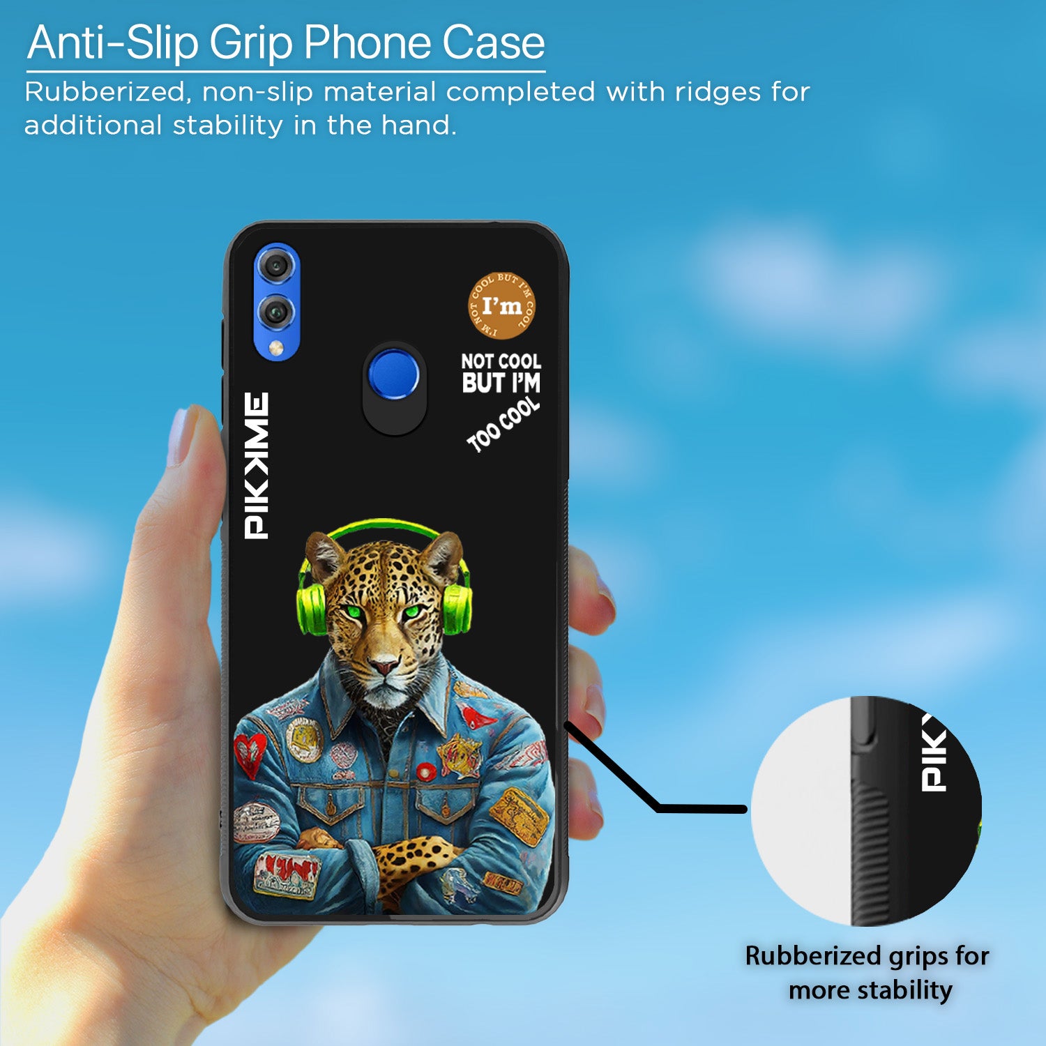 Pikkme Black Leopard Swag Honor 8X Nim2 Back Cover (Design 03)